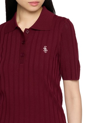  - SPORTY & RICH - LOGO 饰罗纹 POLO 针织衫