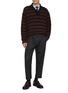 模特儿示范图 - 点击放大 - WOOYOUNGMI - Striped Polo Shirt