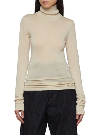 首图 - 点击放大 - BARENA - Turtleneck Fine Wool Silk Knit Top