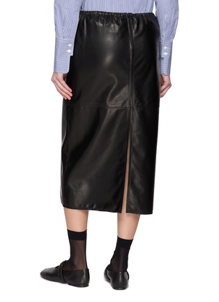 背面 - 点击放大 - NACKIYÉ - Runway Elasticated Waist Leather Midi Skirt