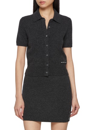 首图 - 点击放大 - ALEXANDERWANG - Knitted Logo Patch Polo Cardigan