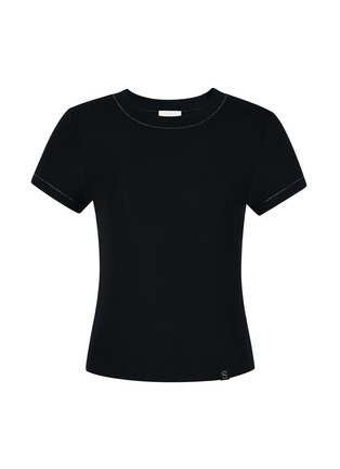 首图 –点击放大 - SILKY MIRACLE - Nude Swarovski Crystal T-Shirt — Black/Size S