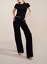 细节 –点击放大 - SILKY MIRACLE - Nude Flared Leg Trousers — Black/Size M