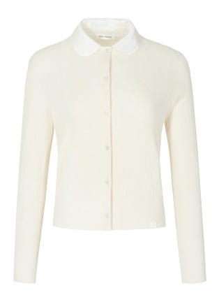 首图 –点击放大 - SILKY MIRACLE - CloudKnit Silk Cashmere Wool Knit Cardigan — Almond White/Size 2