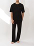 细节 –点击放大 - SILKY MIRACLE - Nude Men's Knit Straight Leg Pyjama Trousers — Black/Size M