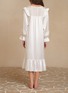 细节 –点击放大 - SILKY MIRACLE - Purity Ruffle Hem Lace Silk Nightgown — Pearl White/Size S