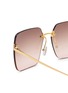 细节 - 点击放大 - FENDI - First Crystal Metal Square Sunglasses
