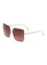 首图 - 点击放大 - FENDI - Fendi First Crystal Metal Square Sunglasses