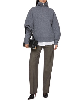 模特儿示范图 - 点击放大 - HELMUT LANG - 拉链领针织衫