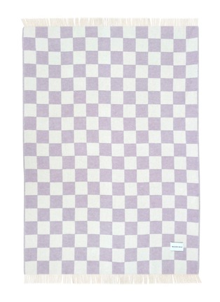 细节 –点击放大 - MAISON DEUX - Checkerboard Blanket — Lilac/White
