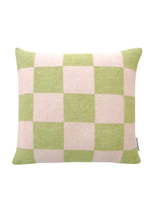 首图 –点击放大 - MAISON DEUX - Checkerboard Cushion Cover — Kiwi/Pink
