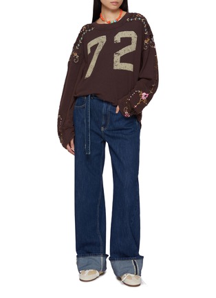 模特儿示范图 - 点击放大 - FREE PEOPLE - East Bay Cuffed Dark Wash Jeans