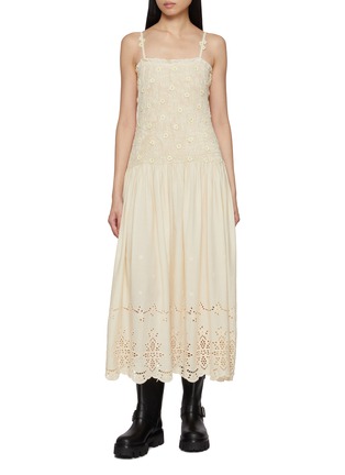 首图 - 点击放大 - FREE PEOPLE - Daphne Floral Appliqué Midi Dress