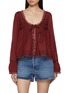 首图 - 点击放大 - FREE PEOPLE - Evermore Lace Trim Long Sleeve Top