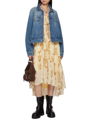 模特儿示范图 - 点击放大 - FREE PEOPLE - Alejandra Floral Print Midi Dress