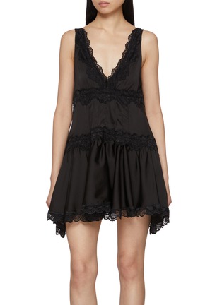 首图 - 点击放大 - FREE PEOPLE - In This Groove Lace Trim Mini Slip Dress