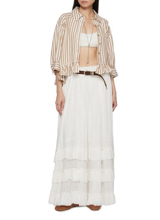 模特儿示范图 - 点击放大 - FREE PEOPLE - Bailey Striped Cotton Shirt