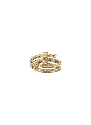 细节 - 点击放大 - JOHN HARDY - Spear 18K Gold Diamond Garnet Gold Double Coil Ring — Size 8