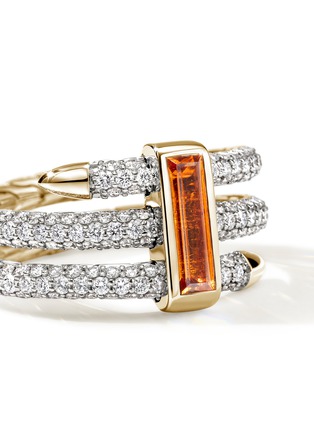 细节 - 点击放大 - JOHN HARDY - Spear 18K Gold Diamond Garnet Gold Double Coil Ring — Size 8