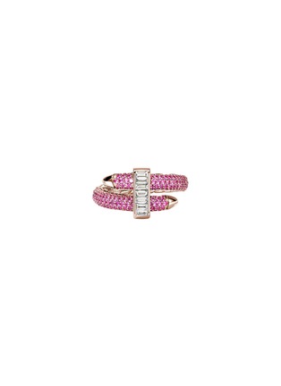 首图 - 点击放大 - JOHN HARDY - Spear 18K Rose Gold Diamond Sapphire Single Coil Ring — Size 6