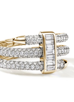 细节 - 点击放大 - JOHN HARDY - Spear 18K Gold Diamond Double Coil Ring — Size 7