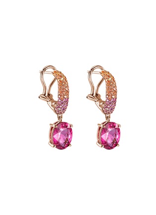 细节 - 点击放大 - JOHN HARDY - Surf 18K Rose Gold Rubelite Sapphire Earrings