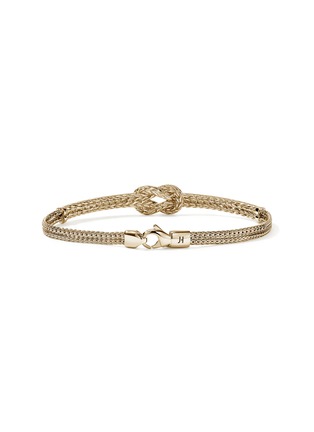 细节 - 点击放大 - JOHN HARDY - Love Knot 14K Gold Diamond Pavé Chain Double Row Bracelet — Size UM