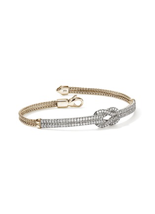 细节 - 点击放大 - JOHN HARDY - Love Knot 14K Gold Diamond Pavé Chain Double Row Bracelet — Size UM