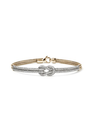 首图 - 点击放大 - JOHN HARDY - Love Knot 14K Gold Diamond Pavé Chain Double Row Bracelet — Size UM