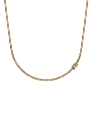 细节 - 点击放大 - JOHN HARDY - Love Knot 14K Gold Diamond Pavé Double Chain Necklace — Size 18-20