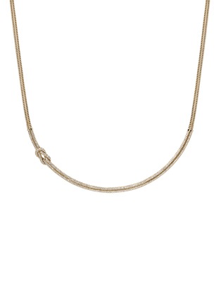 细节 - 点击放大 - JOHN HARDY - Love Knot 14K Gold Diamond Pavé Double Chain Necklace — Size 18-20