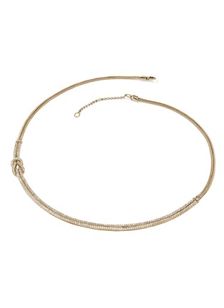 首图 - 点击放大 - JOHN HARDY - Love Knot 14K Gold Diamond Pavé Double Chain Necklace — Size 18-20