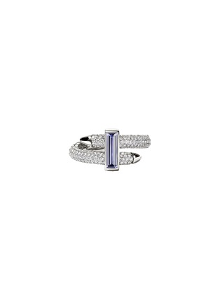 首图 - 点击放大 - JOHN HARDY - Spear 18K White Gold Diamond Tanzanite Single Coil Ring — Size 8