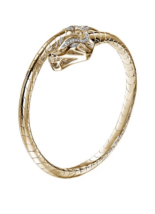 细节 - 点击放大 - JOHN HARDY - Naga 14K Gold Diamond Cuff — Size S