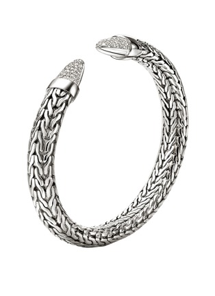 细节 - 点击放大 - JOHN HARDY - Spear 50 Sterling Silver Diamond Flex Cuff — Size M