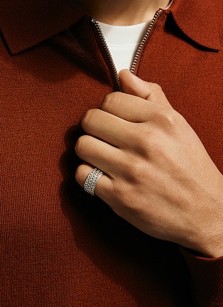 细节 - 点击放大 - JOHN HARDY - Icon Link Sterling Silver Band Ring — Size 9
