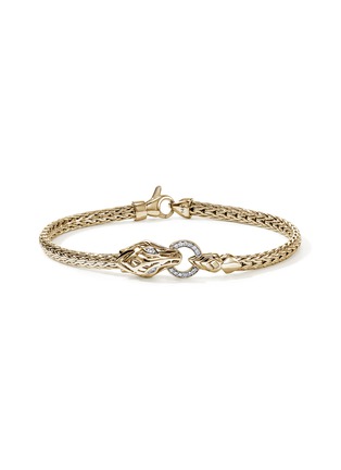 首图 - 点击放大 - JOHN HARDY - Legends Naga 14K Gold Diamond Pavé Slim Chain Bracelet — Size US