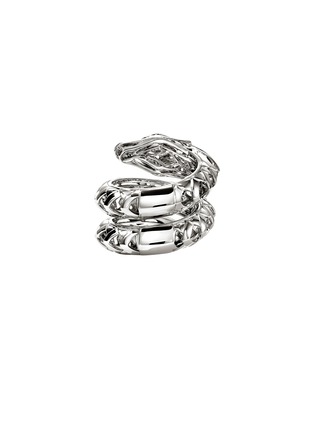 细节 - 点击放大 - JOHN HARDY - Legends Naga Sterling Silver Diamond Pavé Sapphire Double Wrap Ring — Size 8