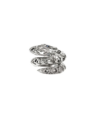 首图 - 点击放大 - JOHN HARDY - Legends Naga Sterling Silver Diamond Pavé Sapphire Double Wrap Ring — Size 8