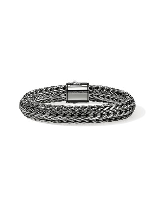 细节 - 点击放大 - JOHN HARDY - Icon Sterling Silver Black Rhodium Sapphire Large Bracelet — Size UM