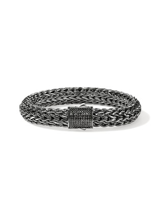 首图 - 点击放大 - JOHN HARDY - Icon Sterling Silver Black Rhodium Sapphire Large Bracelet — Size UM