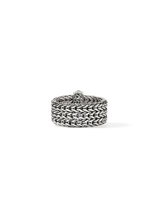 细节 - 点击放大 - JOHN HARDY - Icon Link Sterling Silver Diamond Pavé Band Ring — Size 9