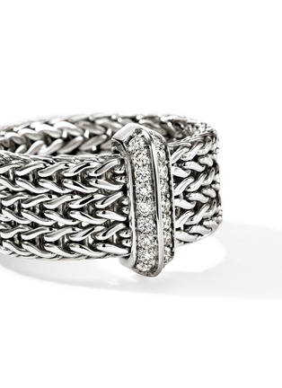 细节 - 点击放大 - JOHN HARDY - Icon Link Sterling Silver Diamond Pavé Band Ring — Size 9