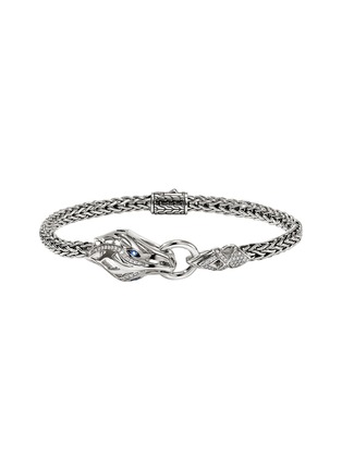 首图 - 点击放大 - JOHN HARDY - Legends Naga Sterling Silver Diamond Pavé Sapphire Slim Chain Bracelet — Size US