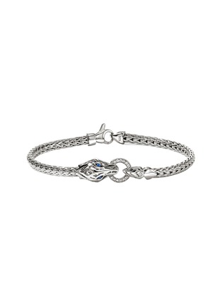 首图 - 点击放大 - JOHN HARDY - Legends Naga Sterling Silver Diamond Pavé Sapphire Slim Chain Bracelet — Size US