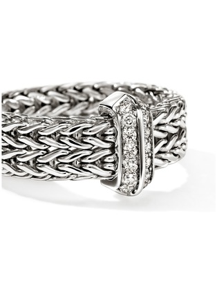细节 - 点击放大 - JOHN HARDY - Icon Link Sterling Silver Diamond Pavé Band Ring — Size 7