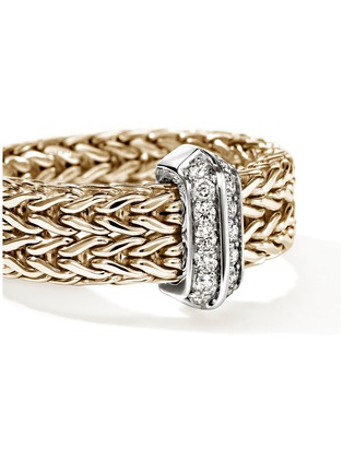 细节 - 点击放大 - JOHN HARDY - Icon Link 14K Gold Diamond Pavé Band Ring — Size 7