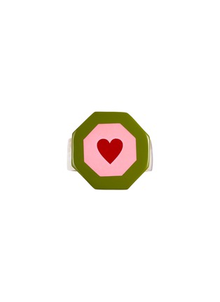 首图 –点击放大 - SUMMERILL & BISHOP - Heart Lacquer and Horn Napkin Ring — Green