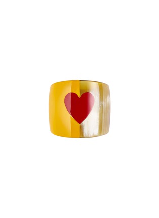 首图 –点击放大 - SUMMERILL & BISHOP - Heart Lacquer and Horn Napkin Ring — Yellow