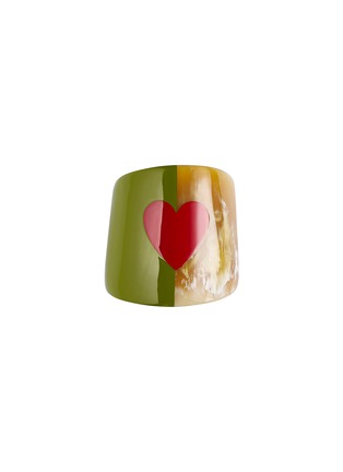 首图 –点击放大 - SUMMERILL & BISHOP - Heart Lacquer and Horn Napkin Ring — Green